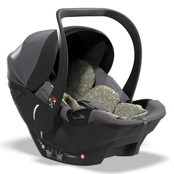 Moon Baby car seat Plus1 Gr.0+ from birth to 15 months (from birth -13 kg) incl. seat reducer & sun canopy - Ice Flower