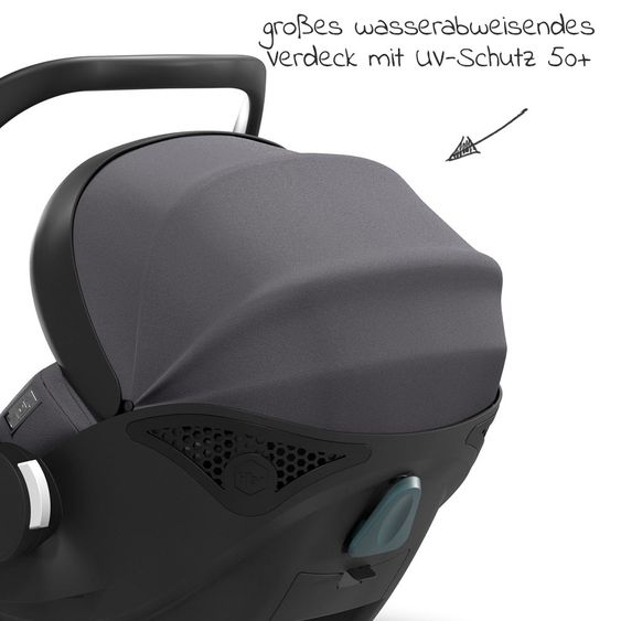 Moon Baby car seat Plus1 Gr.0+ from birth to 15 months (from birth -13 kg) incl. seat reducer & sun canopy - Ice Flower