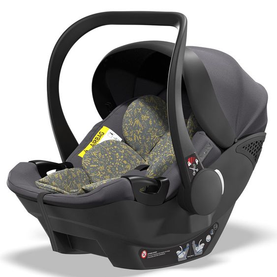 Moon Baby car seat Plus1 Gr.0+ from birth to 15 months (from birth -13 kg) incl. seat reducer & sun canopy - Ice Flower