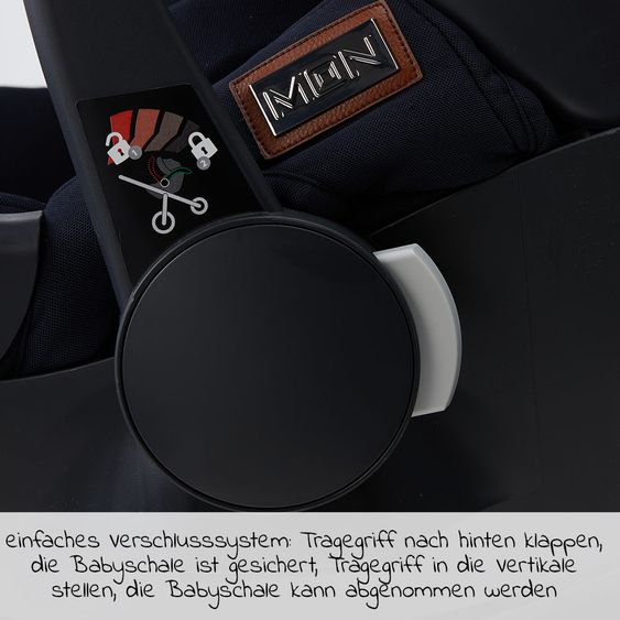 Moon Seggiolino auto Plus1 taglia 0+ dalla nascita a 15 mesi (dalla nascita a 13 kg) con riduttore e capottina - Navy