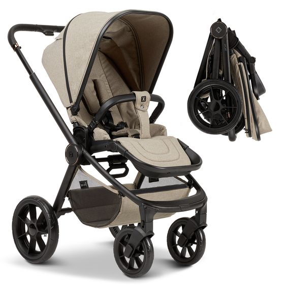 Moon Buggy & Sportwagen Premium Sport bis 22 kg belastbar - umsetzbare Sitzeinheit, 180° Liegeposition & Teleskopschieber - Mud Melange