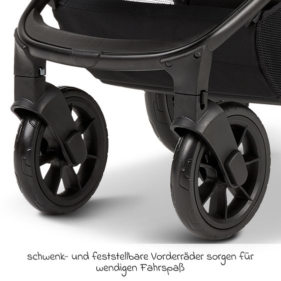 Moon Buggy & Sportwagen Premium Sport bis 22 kg belastbar - umsetzbare Sitzeinheit, 180° Liegeposition & Teleskopschieber - Mud Melange