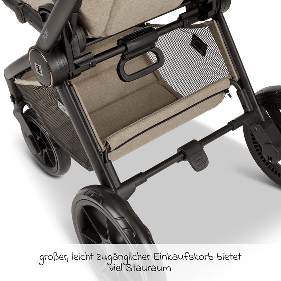 Moon Buggy & Sportwagen Premium Sport bis 22 kg belastbar - umsetzbare Sitzeinheit, 180° Liegeposition & Teleskopschieber - Mud Melange