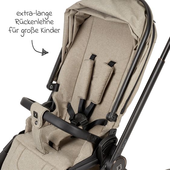 Moon Buggy & Sportwagen Premium Sport bis 22 kg belastbar - umsetzbare Sitzeinheit, 180° Liegeposition & Teleskopschieber - Mud Melange