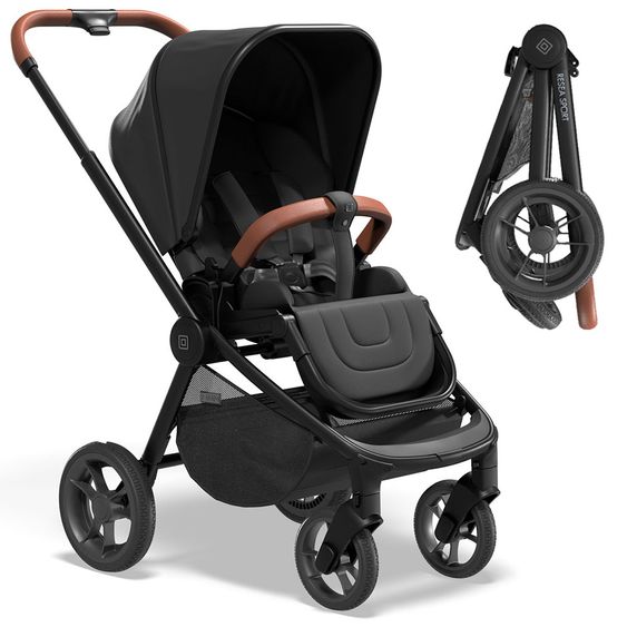 Moon Buggy & stroller Resea Sport with height-adjustable slide, convertible sport seat - up to 22 kg - Black Melange