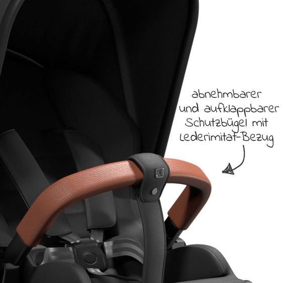 Moon Buggy & stroller Resea Sport with height-adjustable slide, convertible sport seat - up to 22 kg - Black Melange