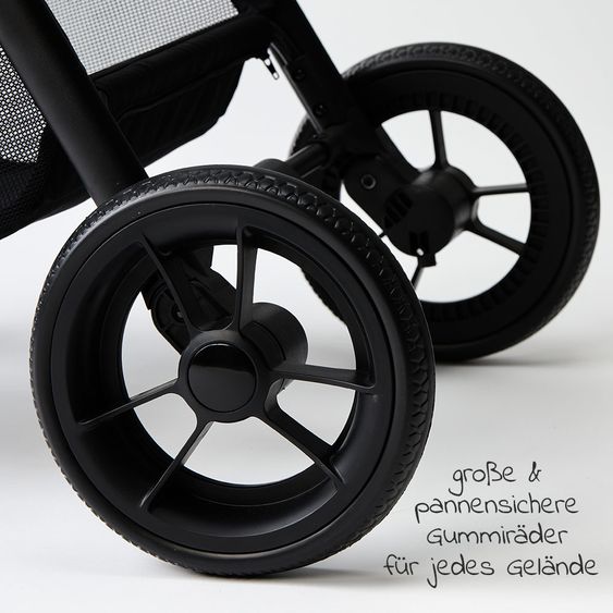 Moon Buggy & stroller Resea Sport with height-adjustable slide, convertible sport seat - up to 22 kg - Black Melange