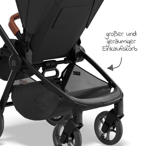 Moon Buggy & stroller Resea Sport with height-adjustable slide, convertible sport seat - up to 22 kg - Black Melange
