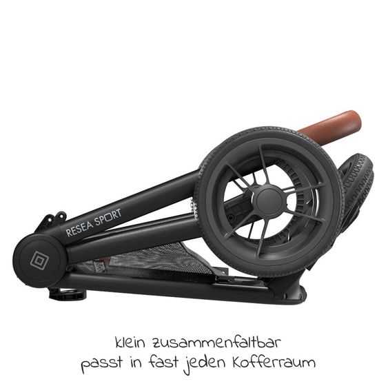 Moon Buggy & stroller Resea Sport with height-adjustable slide, convertible sport seat - up to 22 kg - Black Melange