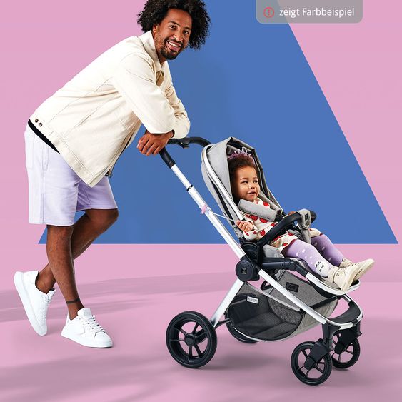 Moon Buggy & stroller Resea Sport with height-adjustable slide, convertible sport seat - up to 22 kg - Black Melange