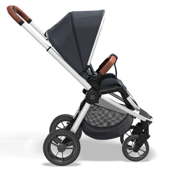 Moon Passeggino Resea Sport con maniglione regolabile in altezza, sedile sportivo convertibile - fino a 22 kg - Navy Melange