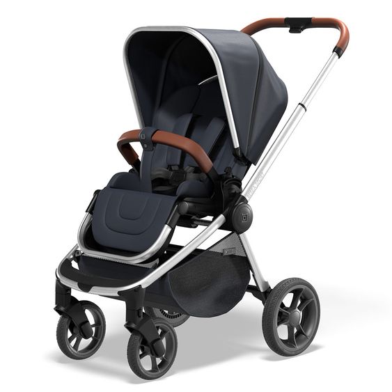 Moon Passeggino Resea Sport con maniglione regolabile in altezza, sedile sportivo convertibile - fino a 22 kg - Navy Melange
