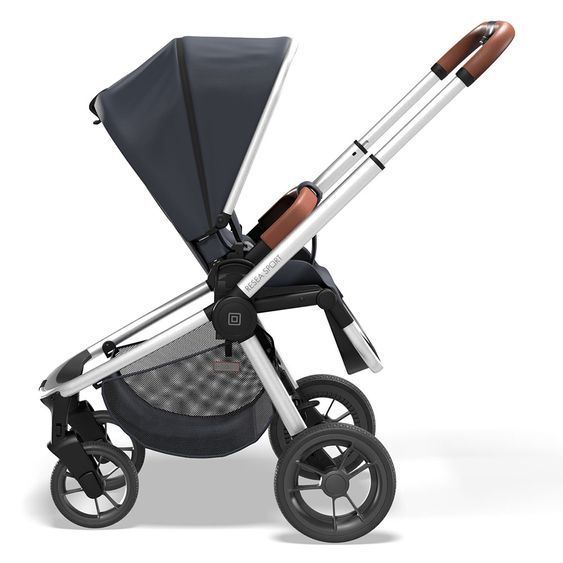 Moon Passeggino Resea Sport con maniglione regolabile in altezza, sedile sportivo convertibile - fino a 22 kg - Navy Melange