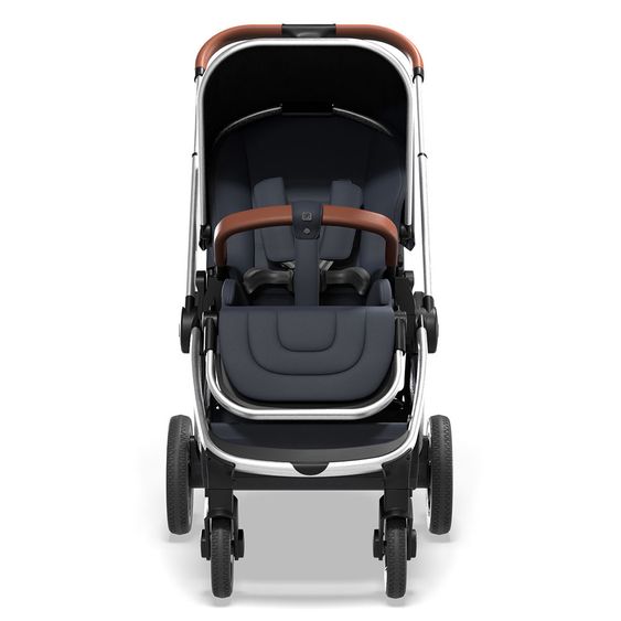 Moon Passeggino Resea Sport con maniglione regolabile in altezza, sedile sportivo convertibile - fino a 22 kg - Navy Melange