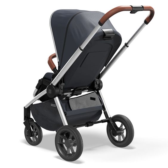 Moon Passeggino Resea Sport con maniglione regolabile in altezza, sedile sportivo convertibile - fino a 22 kg - Navy Melange