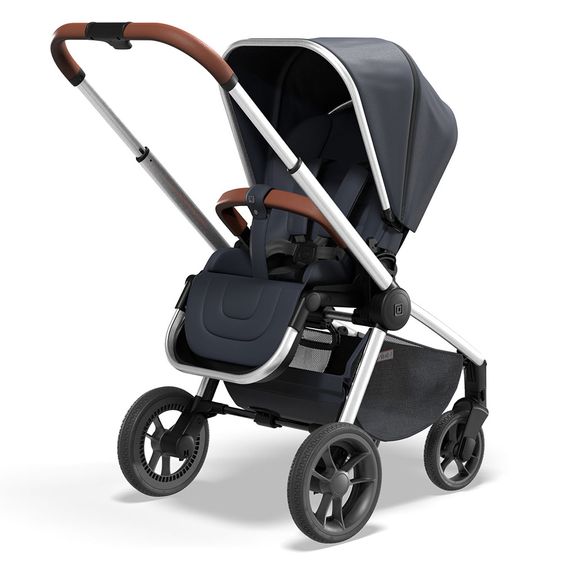 Moon Passeggino Resea Sport con maniglione regolabile in altezza, sedile sportivo convertibile - fino a 22 kg - Navy Melange