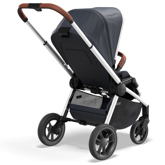 Moon Passeggino Resea Sport con maniglione regolabile in altezza, sedile sportivo convertibile - fino a 22 kg - Navy Melange
