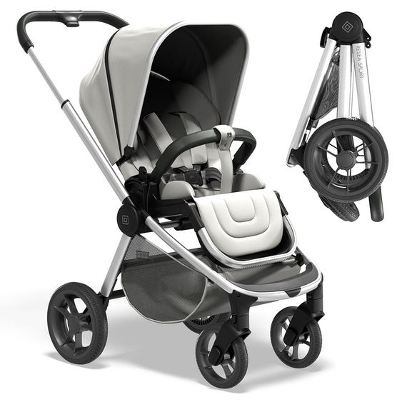 Moon Passeggino e carrozzina Resea Sport con maniglione regolabile in altezza, seggiolino sportivo convertibile - fino a 22 kg - Shadow Melange