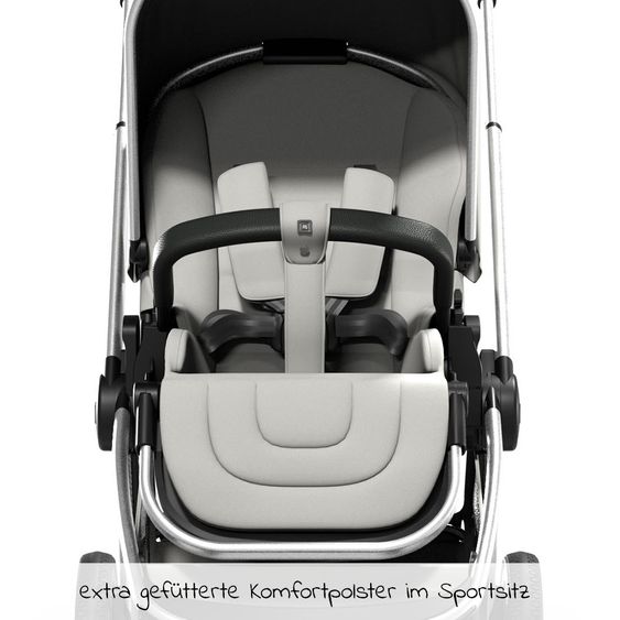 Moon Buggy & Sportwagen Resea Sport mit höhenverstellbarem Schieber, umsetzbarer Sportsitz - bis 22 kg - Shadow Melange