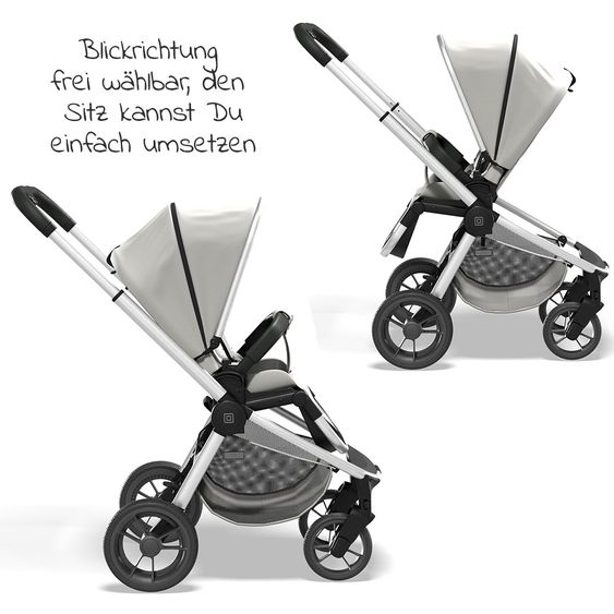 Moon Buggy & Sportwagen Resea Sport mit höhenverstellbarem Schieber, umsetzbarer Sportsitz - bis 22 kg - Shadow Melange