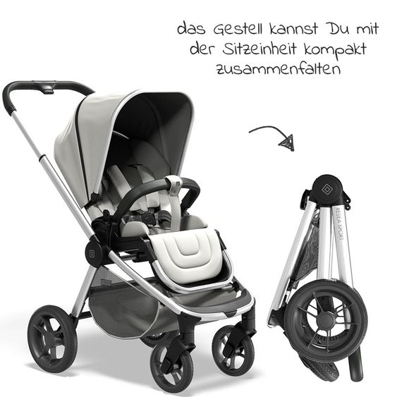 Moon Buggy & Sportwagen Resea Sport mit höhenverstellbarem Schieber, umsetzbarer Sportsitz - bis 22 kg - Shadow Melange