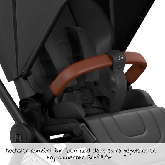 Moon Buggy & Sportwagen Resea Sport mit Umsetzer &Teleskopschieber - bis 22 kg - Black Black