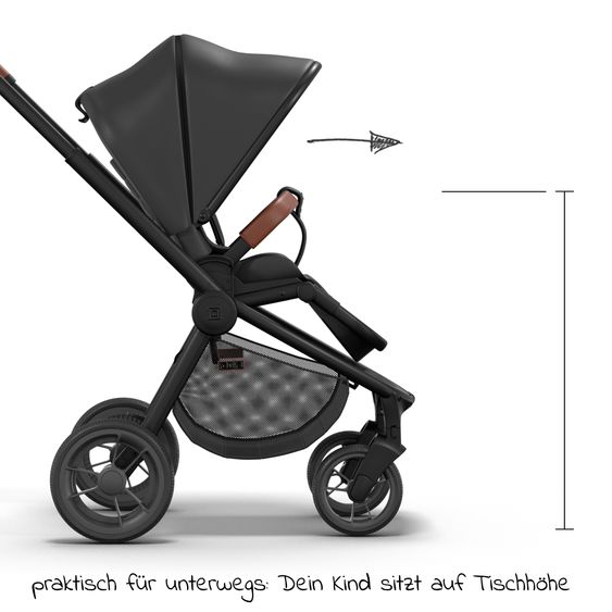 Moon Buggy & Sportwagen Resea Sport mit Umsetzer &Teleskopschieber - bis 22 kg - Black Black