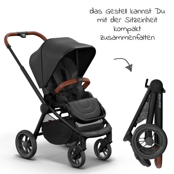 Moon Buggy & Sportwagen Resea Sport mit Umsetzer &Teleskopschieber - bis 22 kg - Black Black