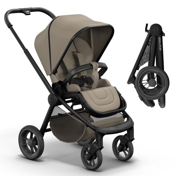 Moon Buggy & Sportwagen Resea Sport mit Umsetzer &Teleskopschieber - bis 22 kg - Mud Black