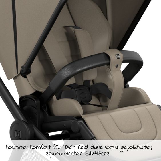 Moon Buggy & Sportwagen Resea Sport mit Umsetzer &Teleskopschieber - bis 22 kg - Mud Black