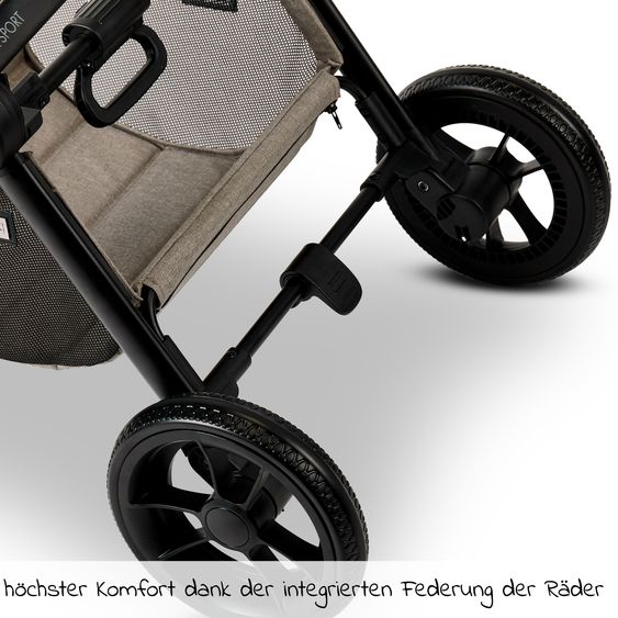 Moon Buggy & Sportwagen Resea Sport mit Umsetzer &Teleskopschieber - bis 22 kg - Mud Black