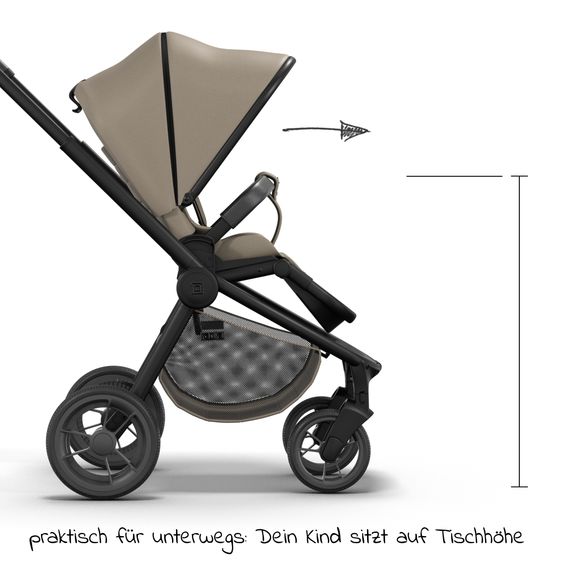 Moon Buggy & Sportwagen Resea Sport mit Umsetzer &Teleskopschieber - bis 22 kg - Mud Black