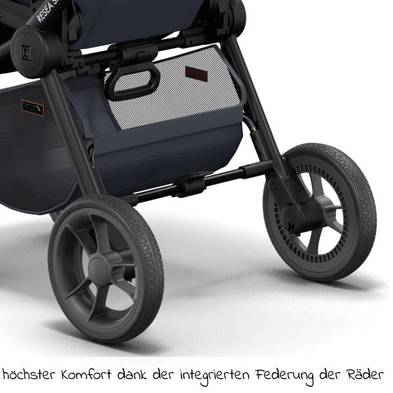 Moon Buggy & Sportwagen Resea Sport mit Umsetzer &Teleskopschieber - bis 22 kg - Navy Black