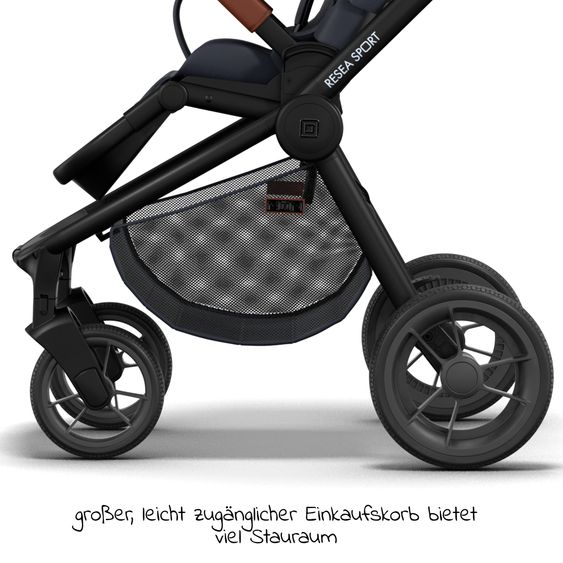 Moon Buggy & Sportwagen Resea Sport mit Umsetzer &Teleskopschieber - bis 22 kg - Navy Black