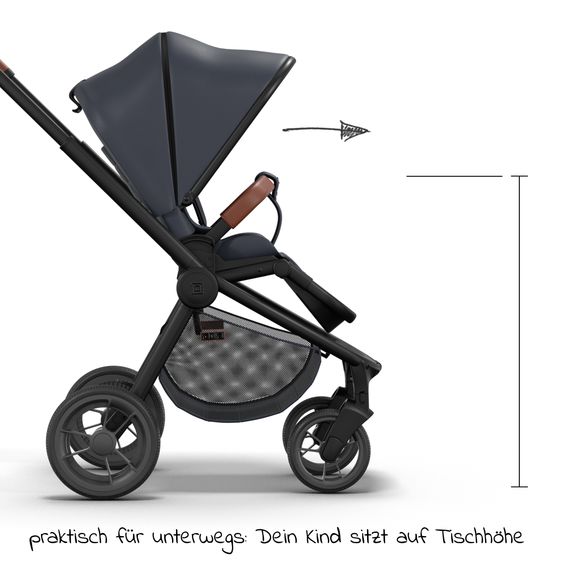 Moon Buggy & Sportwagen Resea Sport mit Umsetzer &Teleskopschieber - bis 22 kg - Navy Black