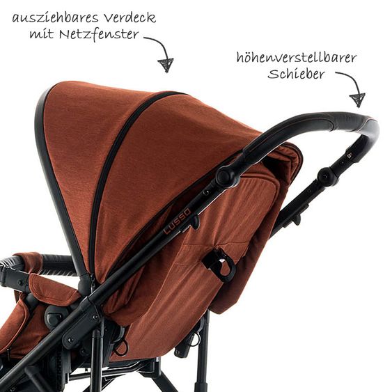 Moon Kombi-Kinderwagen City Line Lusso - Ginger Fishbone