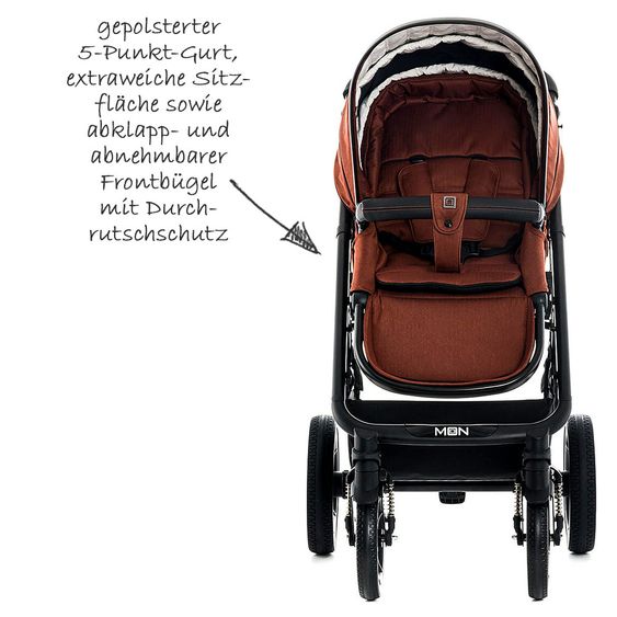 Moon Kombi-Kinderwagen City Line Lusso - Ginger Fishbone