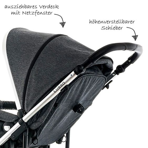 Moon Kombi-Kinderwagen City Line Lusso - Stone Fishbone