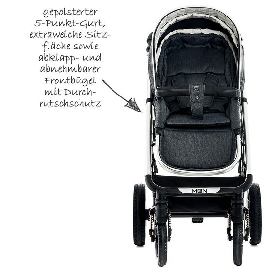 Moon Kombi-Kinderwagen City Line Lusso - Stone Fishbone