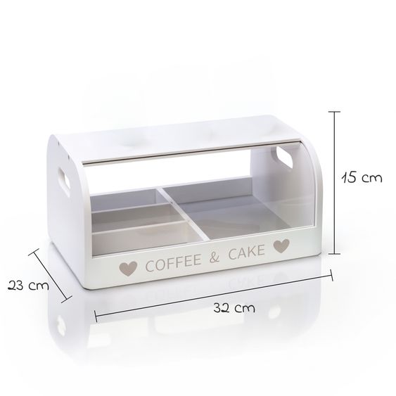 MUSTERKIND 29-tlg. Coffee & Cake Box Vanilla mit 6 Donuts, 6 Muffins, 9 Kekse, 3 Keksdosen & 3 Kaffeebecher - Weiß / Mehrfarbig