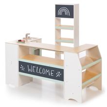 4-pc. Play Shop and Play Kitchen Avena with Oven, Sink, Kitchen Counter & Boards - White Natural Mint