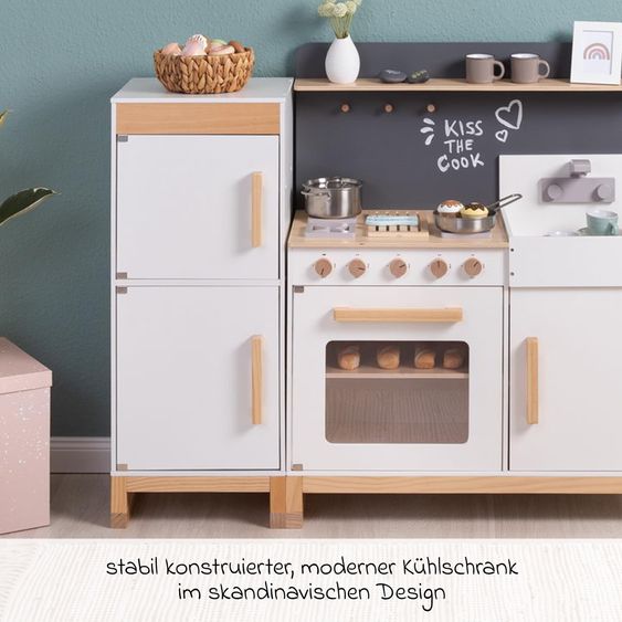 MUSTERKIND Kühlschrank Ficus mit Gefrier- und Kühlfach - Weiß /  Natur