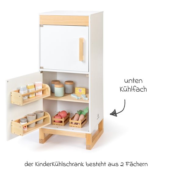 MUSTERKIND Kühlschrank Ficus mit Gefrier- und Kühlfach - Weiß /  Natur