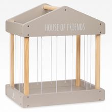 Plüschtier-Box House of Friends mit elastischen Bänder & Tragegriff - Warmgrau / Natur