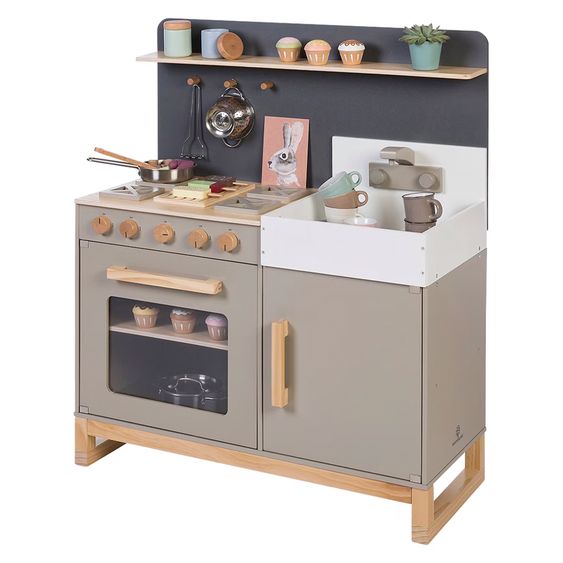 MUSTERKIND Cucina da gioco Linum - grigio caldo / natura