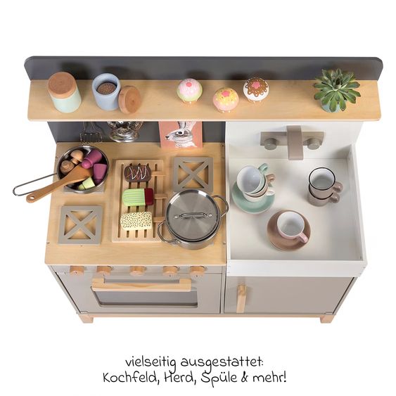 MUSTERKIND Cucina da gioco Linum - grigio caldo / natura