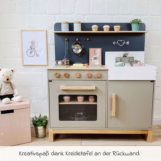 MUSTERKIND Cucina da gioco Linum - grigio caldo / natura