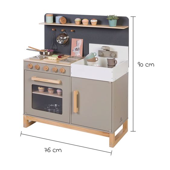 MUSTERKIND Cucina da gioco Linum - grigio caldo / natura