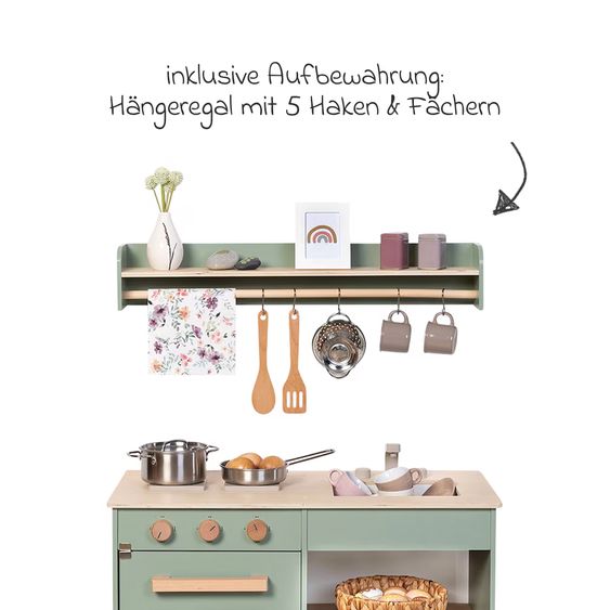 MUSTERKIND Magnolia play kitchen - sage / nature