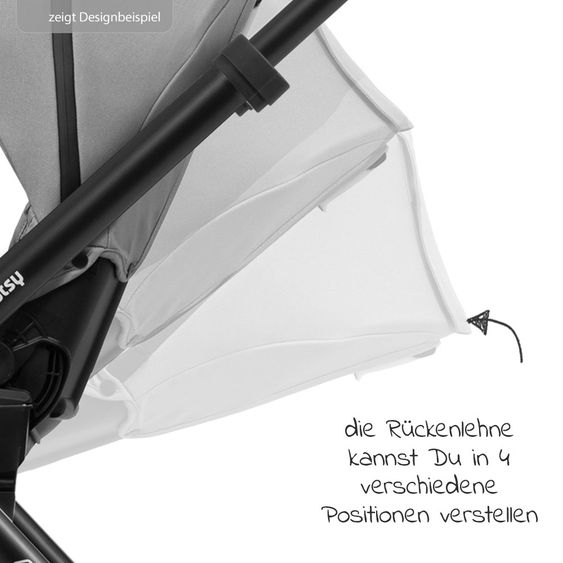 Mutsy Kombi-Kinderwagen Evo Schwarz Griff Cognac inkl. Babywanne, Sportsitz & XXL Zubehörpaket - Stone Grey